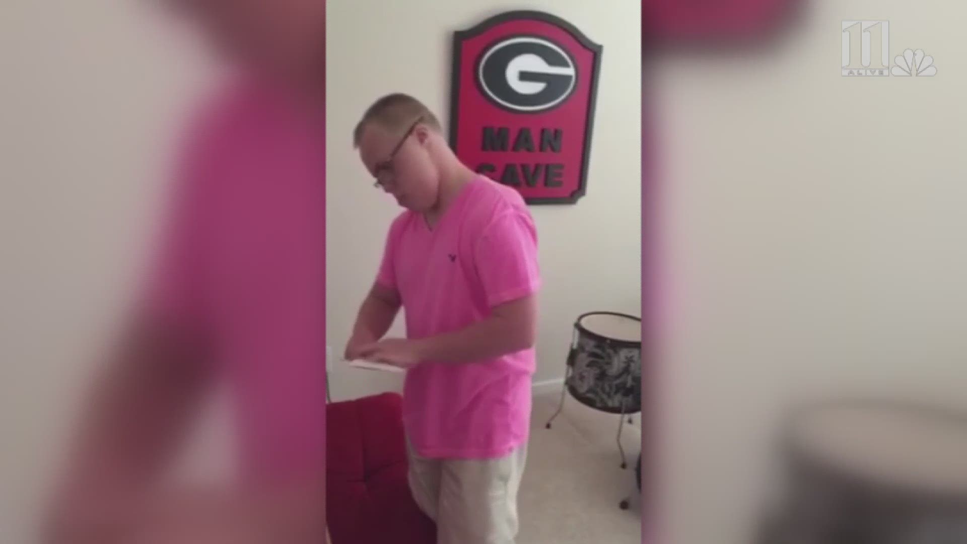 Jordan Huffman finds out he's been accepted to UGA