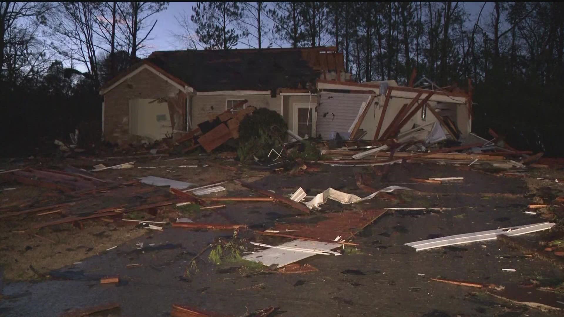 As the storm roared east from Alabama and into Georgia Thursday, it took aim at LaGrange and Troup County. Dozens of homes were damaged or destroyed.