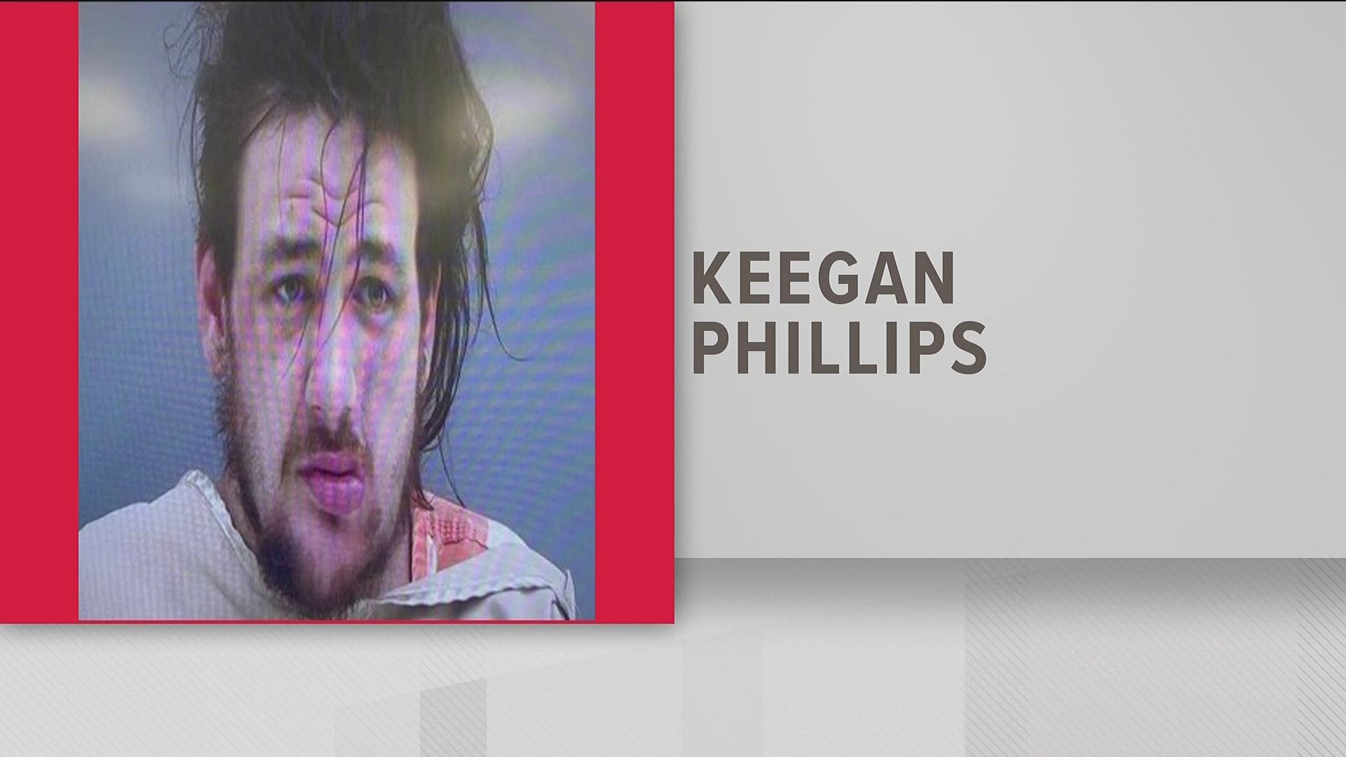 The Hall County Sheriff's Office announced that a K-9 spotted Keegan Phillips. The 23-year-old was taken into custody on Bryant Quarter Road.