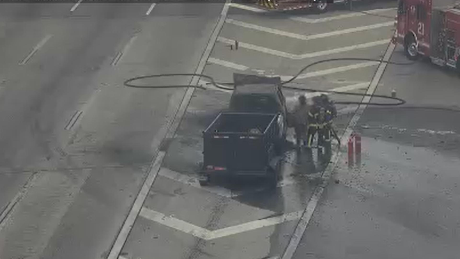 Vehicle fire shuts down lanes on I-285 east in DeKalb County | 11alive.com
