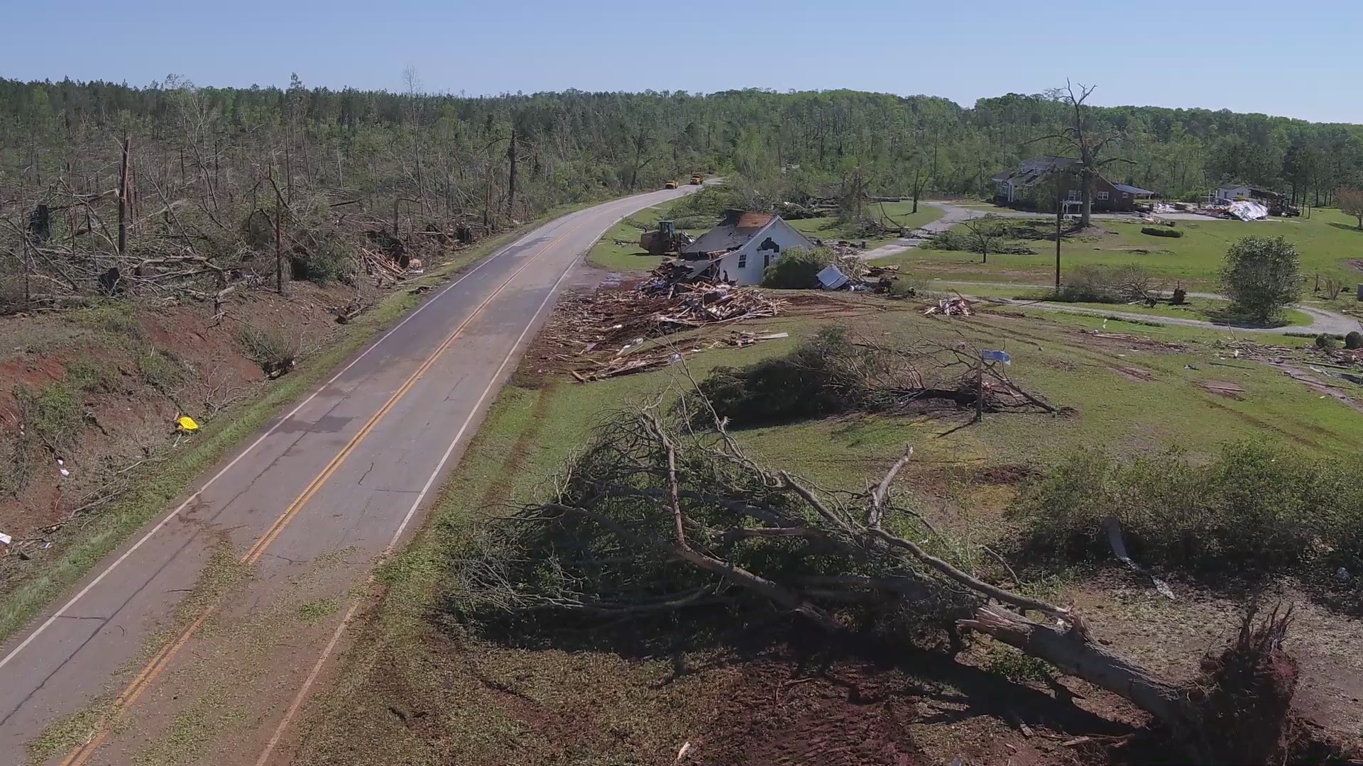 The storm was part of a large system that ripped through Georgia late Sunday and early Monday, April 13.