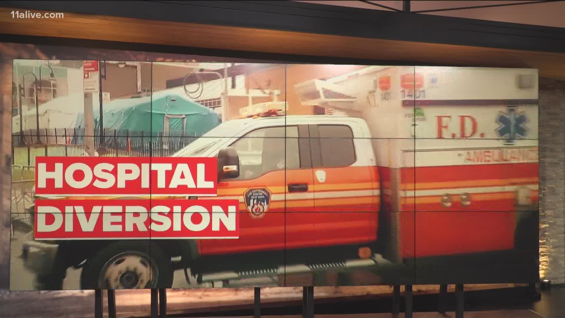 The Department of Public Health put out a public notice about hospitals on diversion on Thursday.