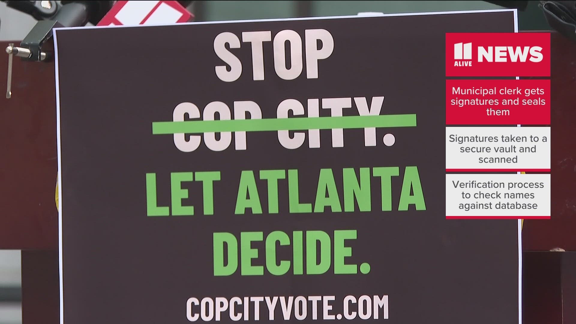 The petition seeks a referendum to revoke funding for the future Atlanta Public Safety Training Center, called "Cop City" by opponents of the project.