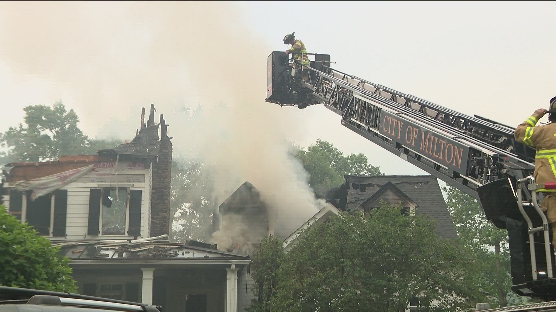 Fire officials said two people were checked out for minor injuries and everyone was able to make it out of the house safely.