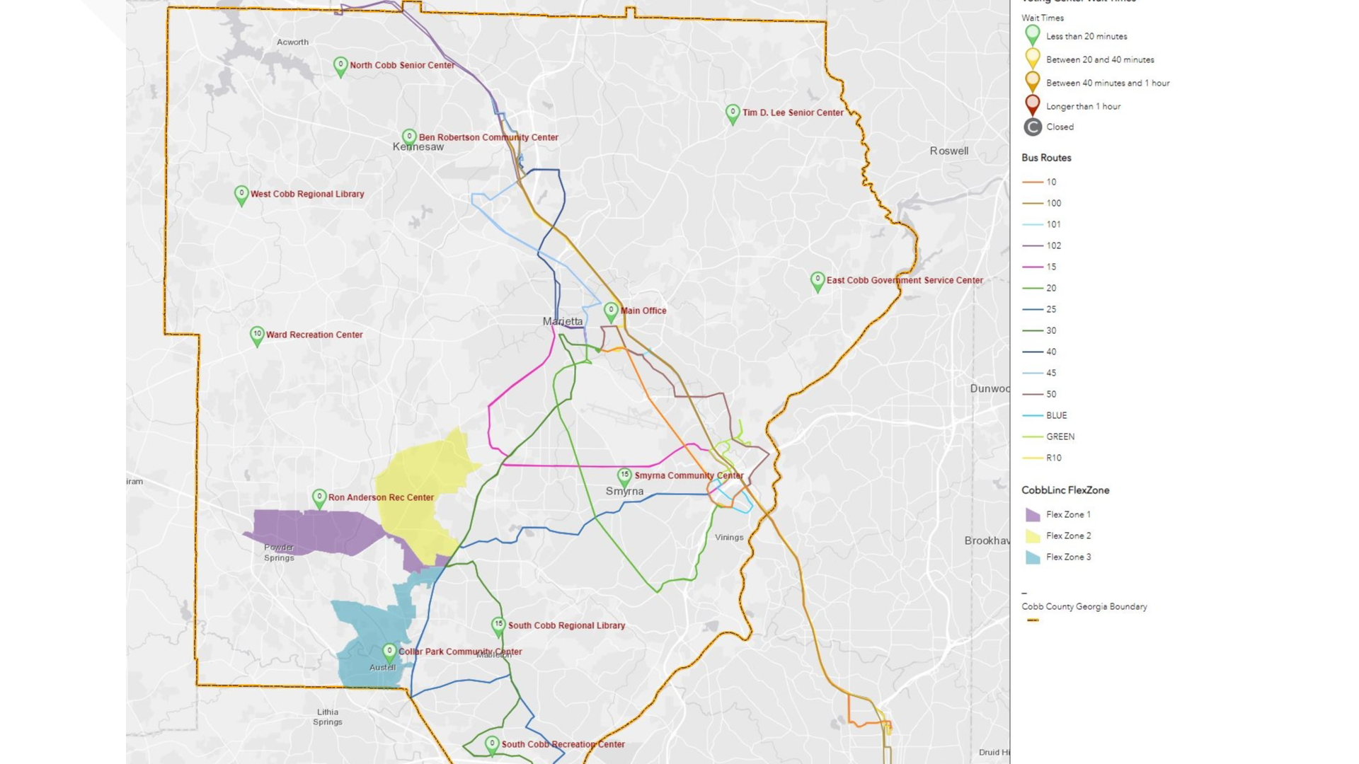 early voting line wait times Cobb Clayton
