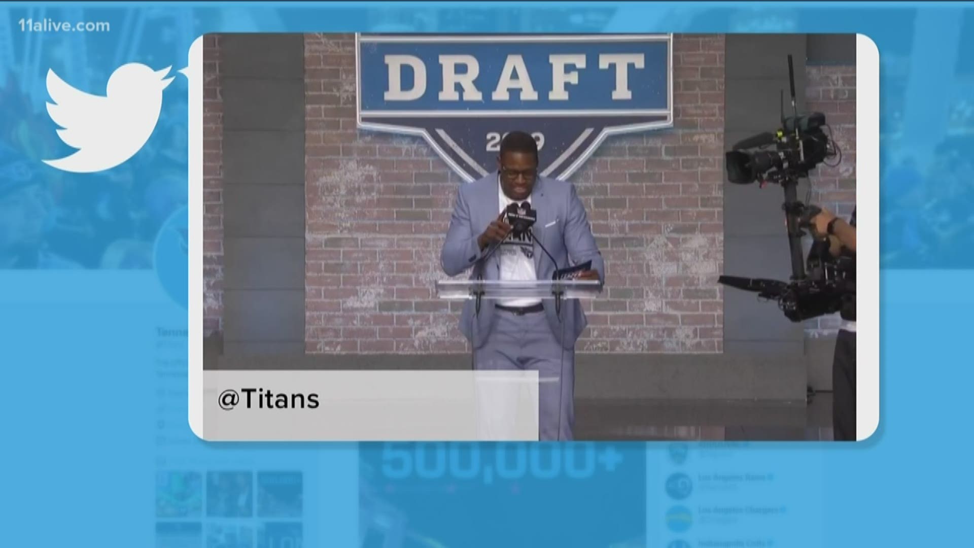 Abercrombie got the chance to announce his friend's name during the draft.