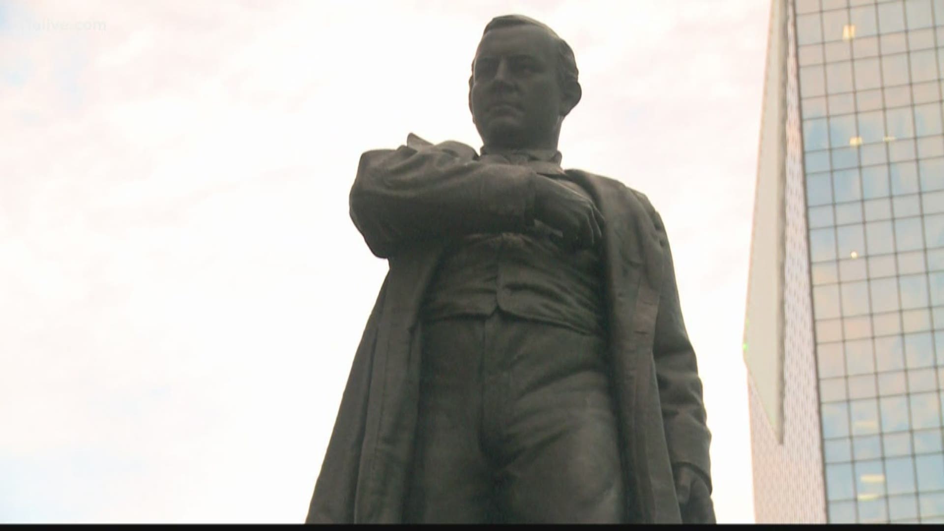 The students want the removal of a statue of the ubiquitous Atlanta historical figure.