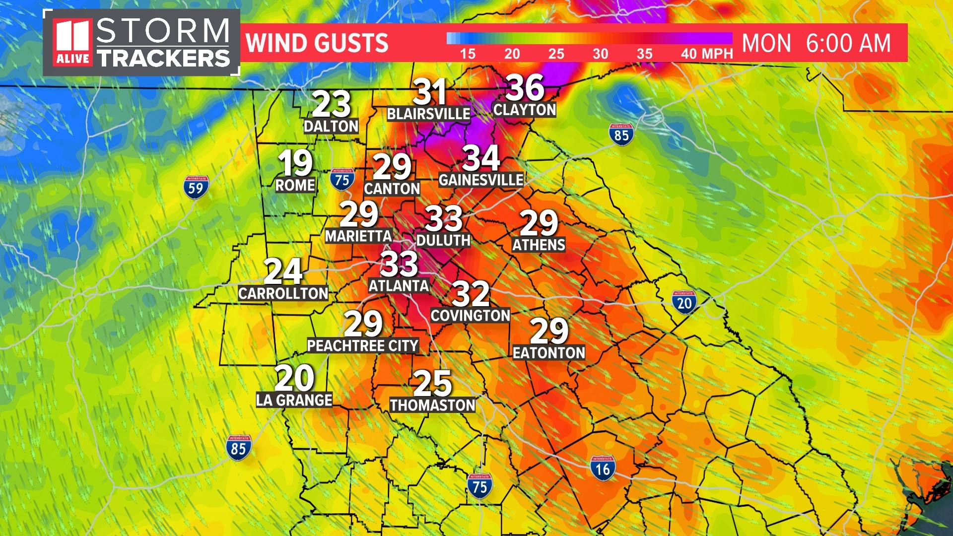 Georgia weather rain gusty winds this weekend | Timeline | 11alive.com
