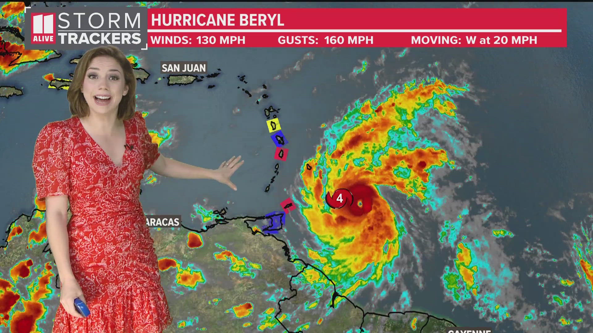 The dangerous hurricane will cross the Windward Islands early Monday and then head into the Caribbean Sea