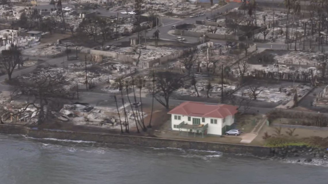 Hawaii fire damage | Raw flyover video | 11alive.com