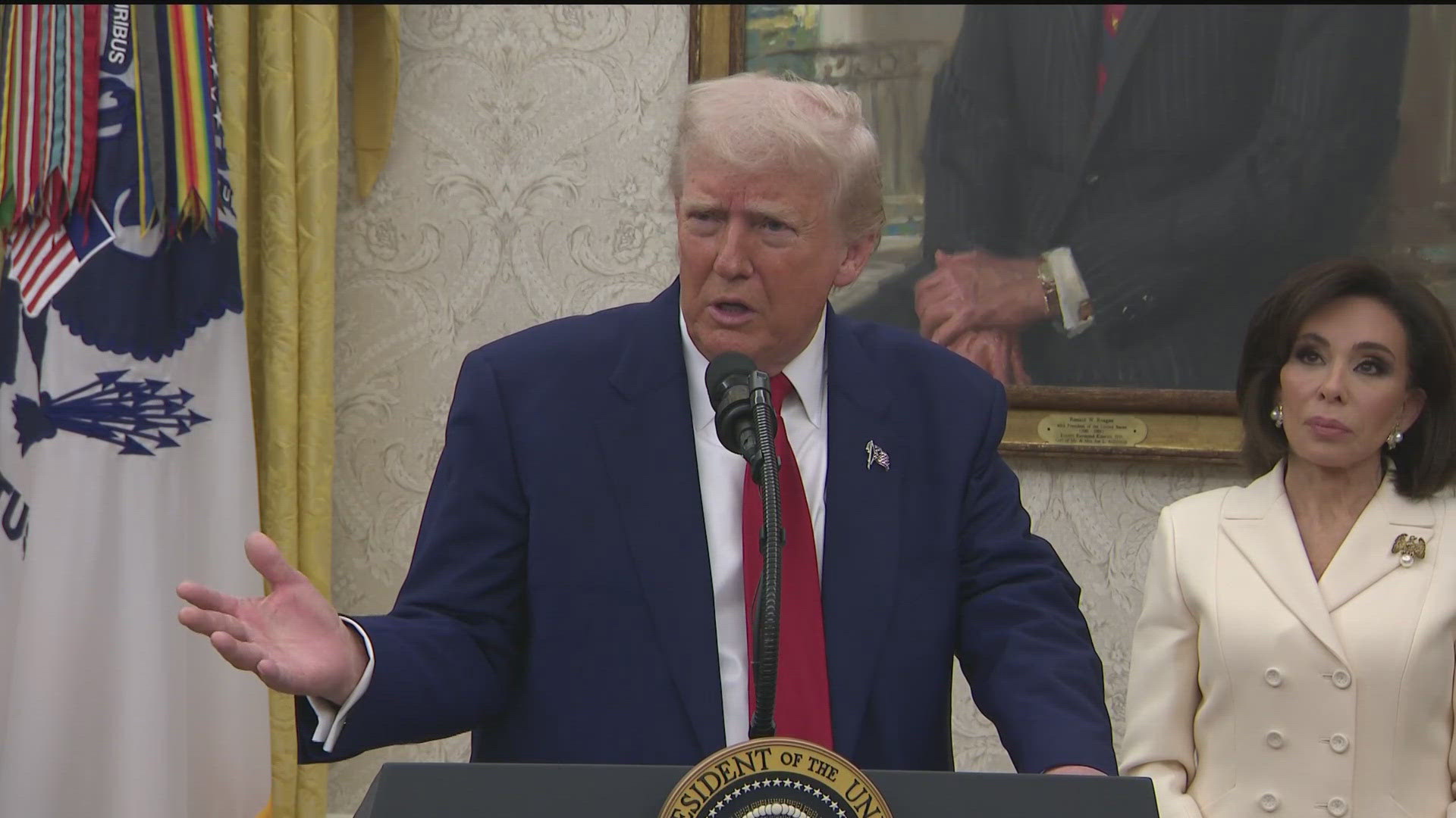 President Donald Trump is calling for a cap on foreign student admissions at top U.S. universities, including Harvard. 