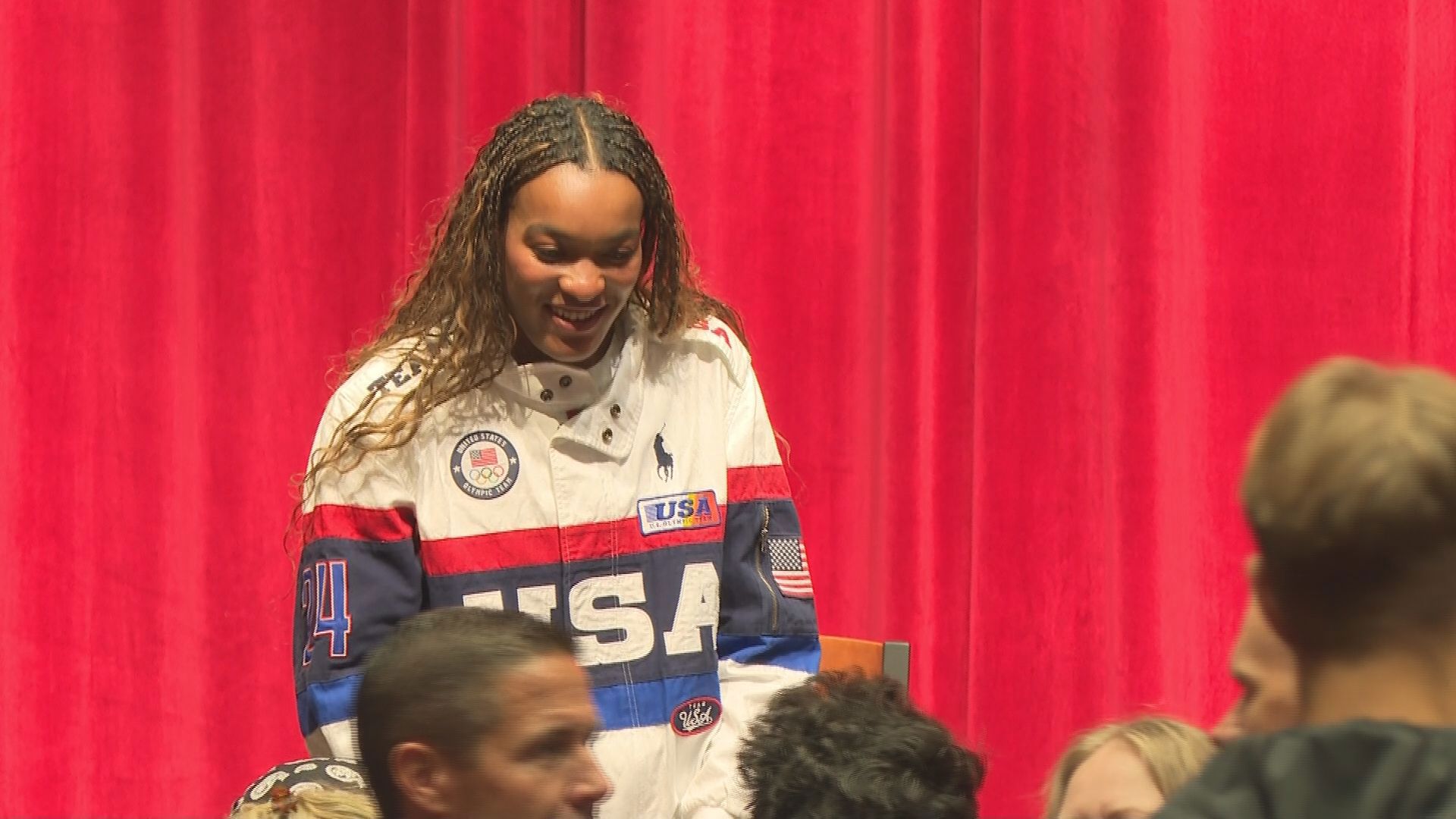 Track star Jasmine Jones competed during the Paris Olympics. Greater Atlanta Christian School celebrated her accomplishments.