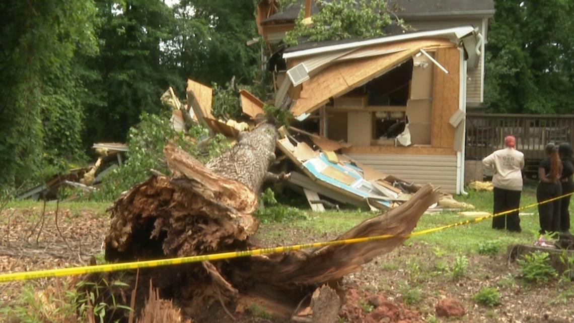 Monroe family looking to rebuild their life after tree destroys home during storms