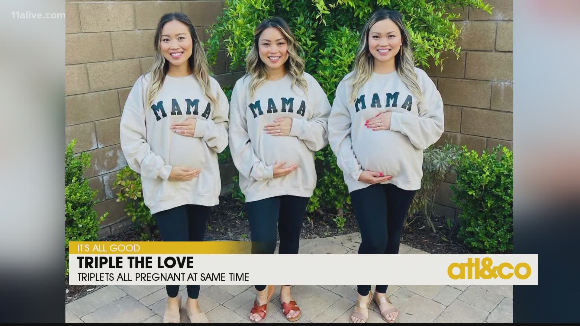 Sisters Gina Purcell, Nina Rawlings-Tran and Victoria Brown are all expecting babies between July and November of this year.