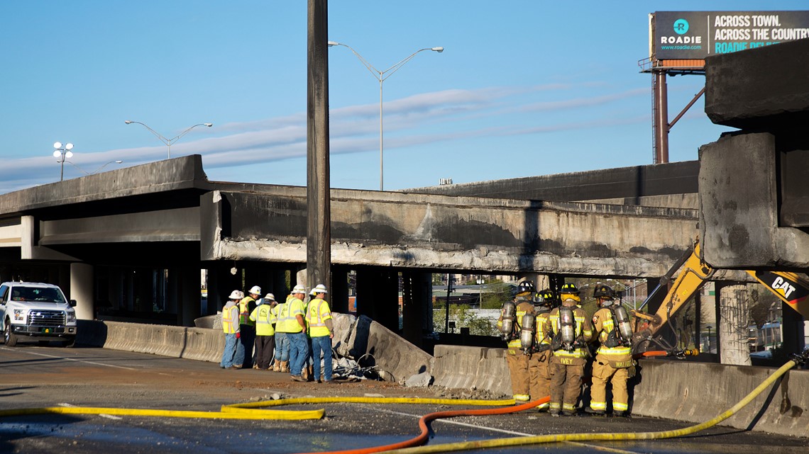 I-85 collapsed less than a mile from me. Here's my journey to the new  Braves stadium the day after. 