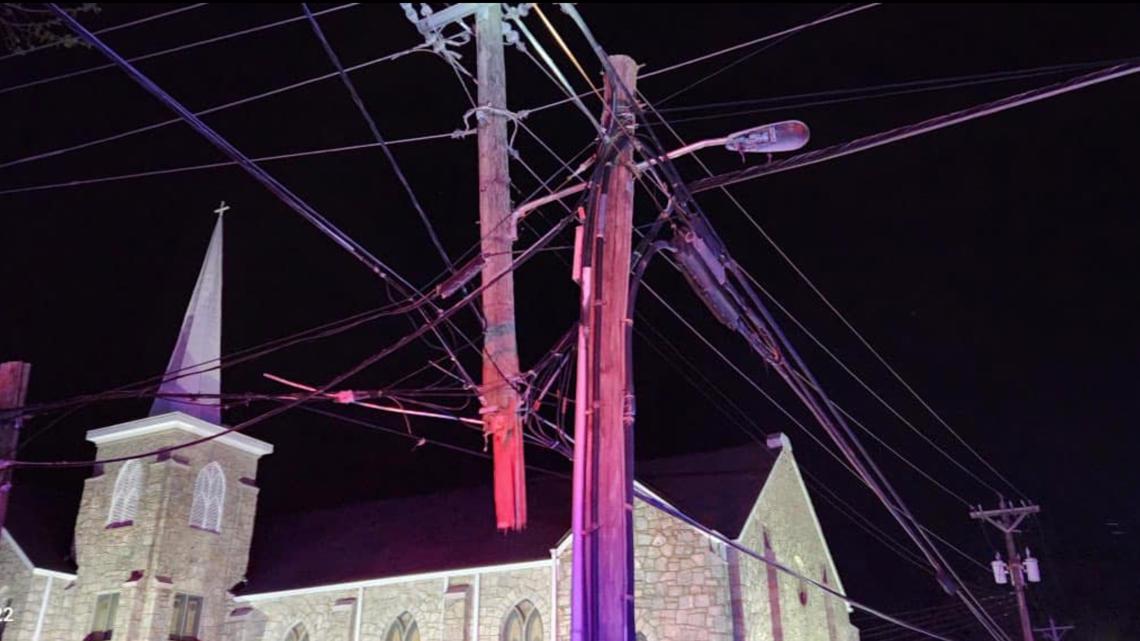 Phone Line Hit Fairburn road closes after telephone pole hit during police chase ...