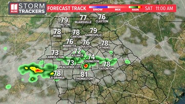Scattered t-showers linger Saturday morning, drier air on the way in