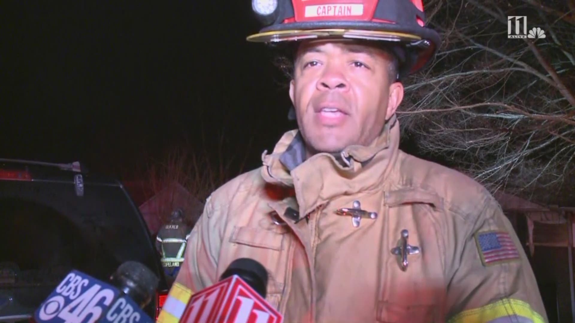 A family of seven was forced into the near-freezing cold early Sunday morning by a house fire in Stone Mountain.