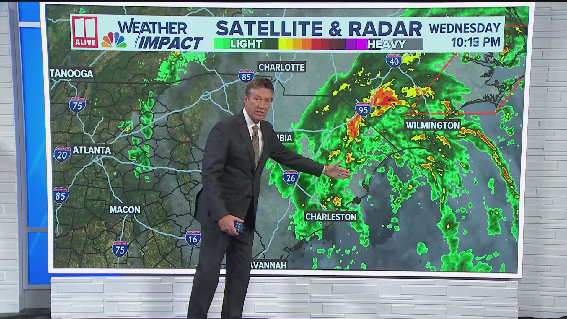 As of the 11pm advisory Wednesday, tropical storm Debby is about to make official landfall on the South Carolina coast between Charleston and Myrtle Beach.