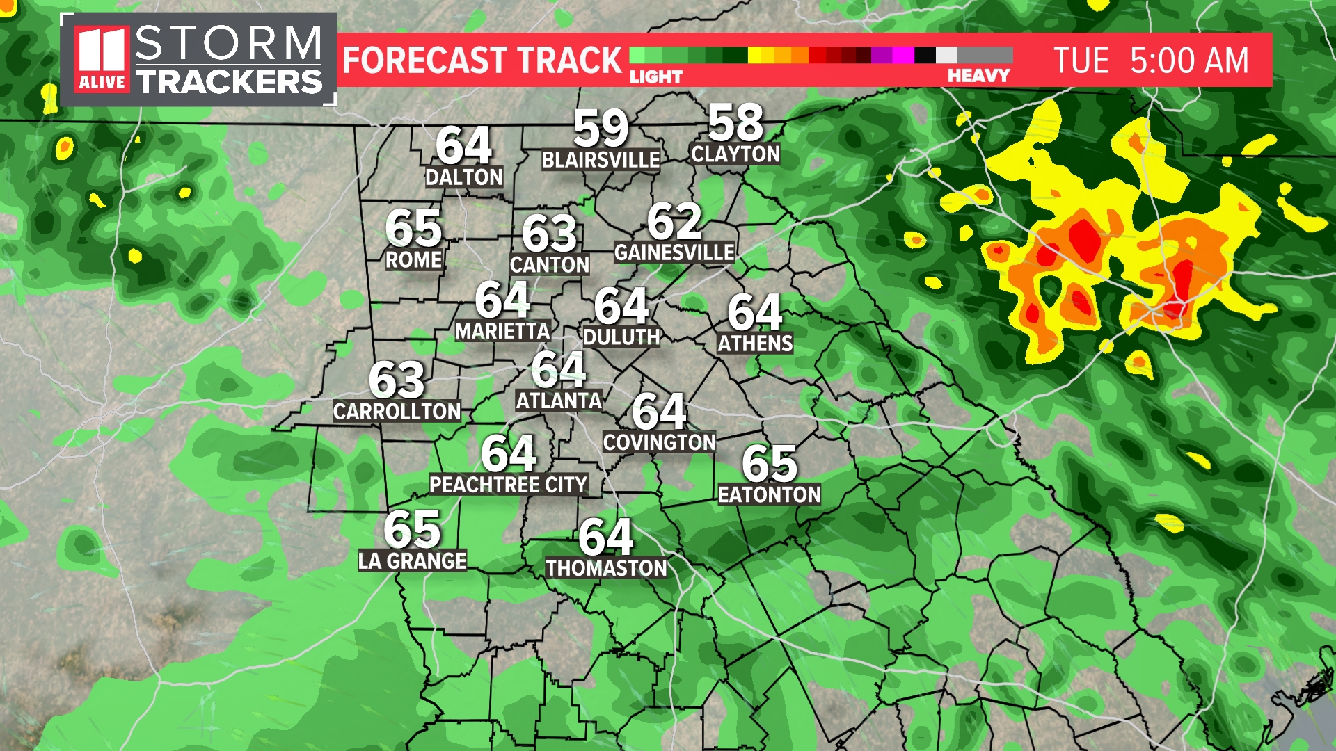 Is it going to rain today Weather radar Atlanta