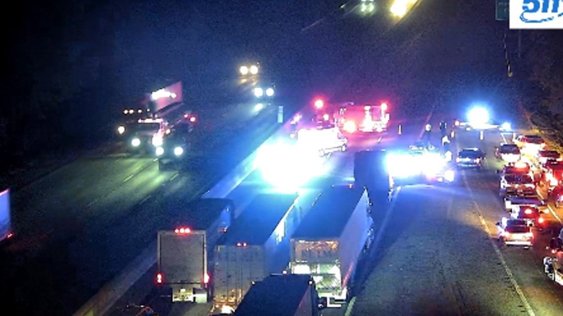 All lanes of I-285 blocked at I-20 in DeKalb County due to wreck