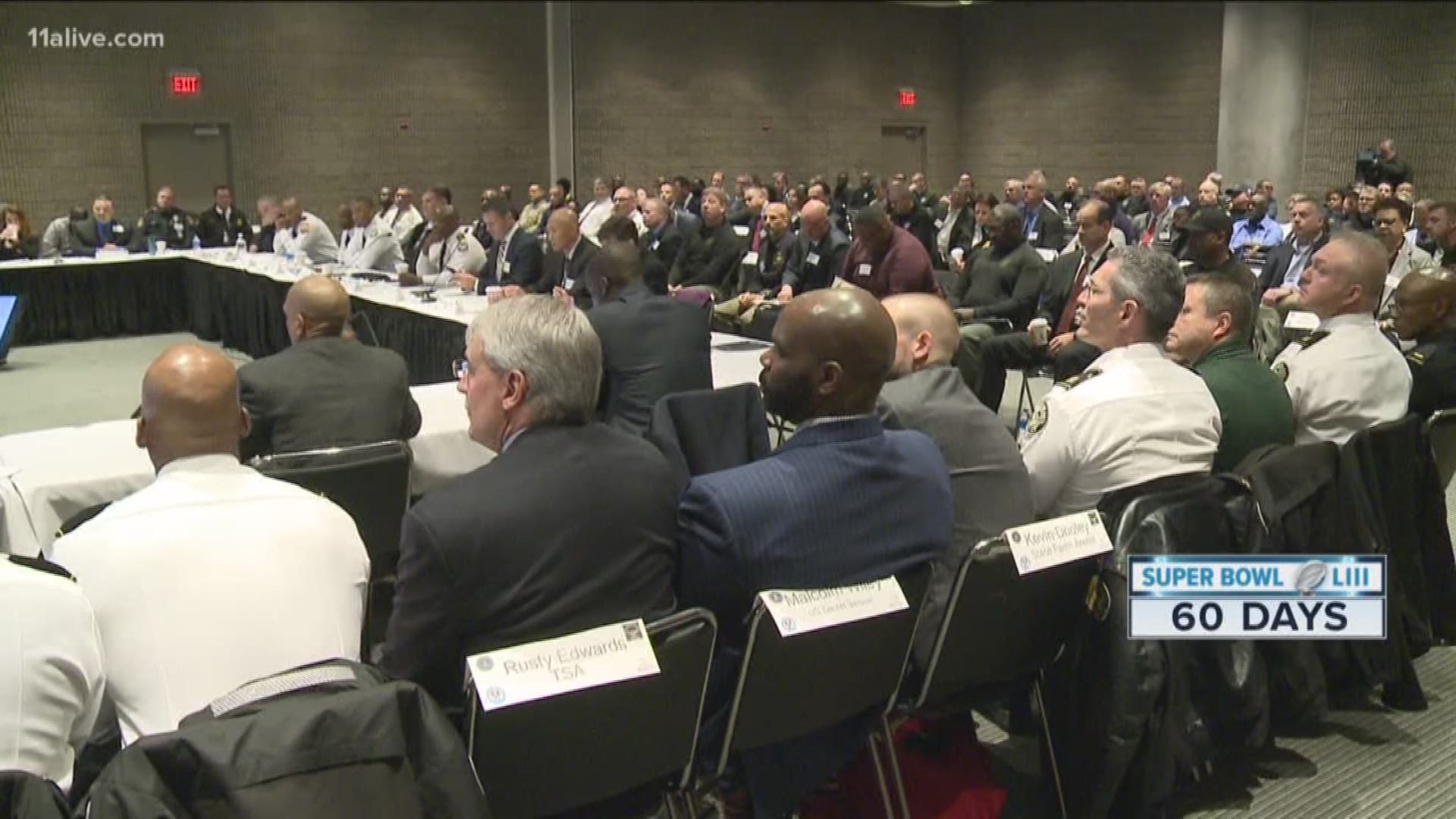 Atlanta Public Safety officials gathered at the Georgia World Congress Center to discuss security for Super Bowl 53.