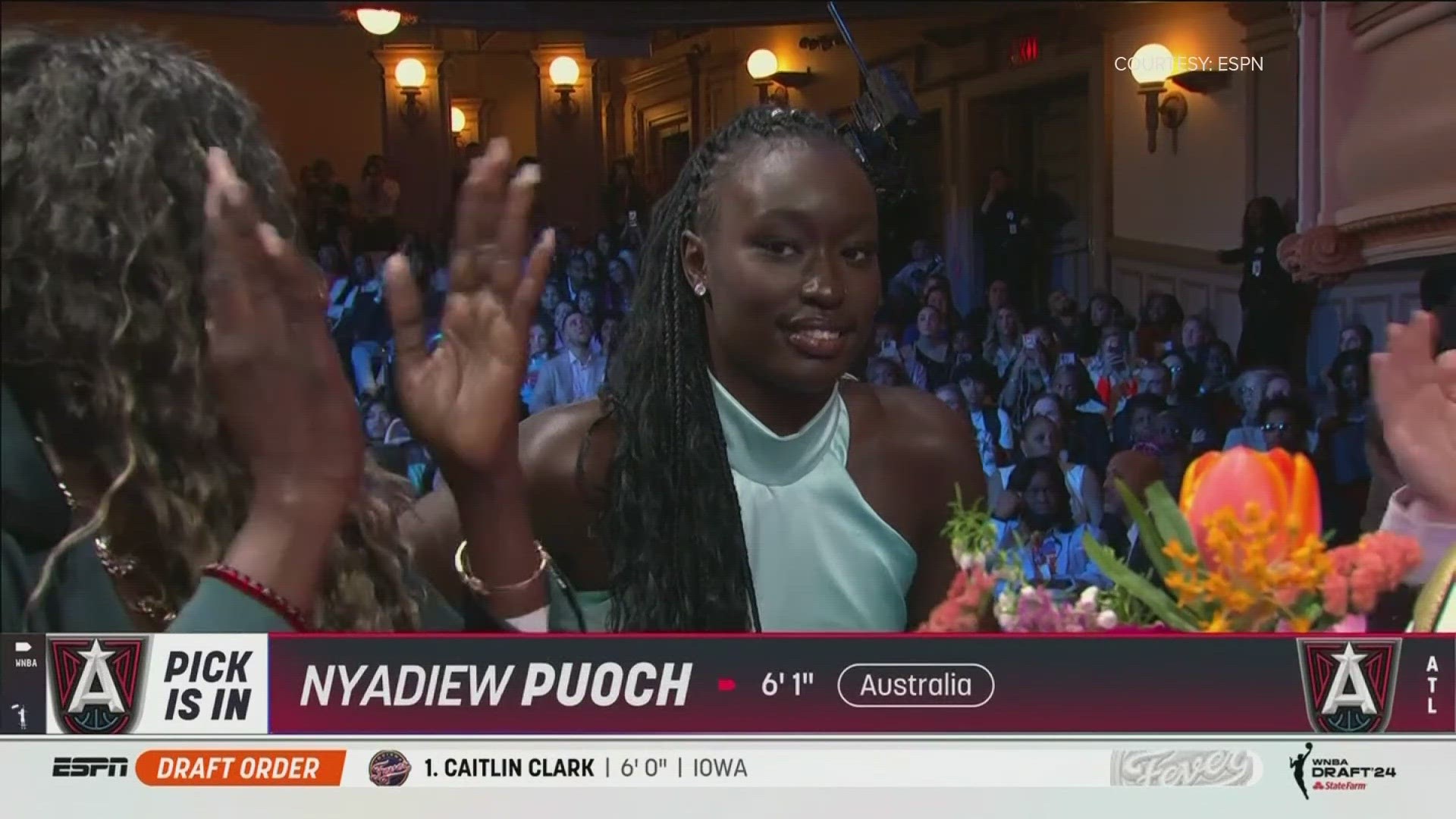 In the first round, the Atlanta Dream selected Nyadiew Puoch, of Australia with its No. 12 pick.