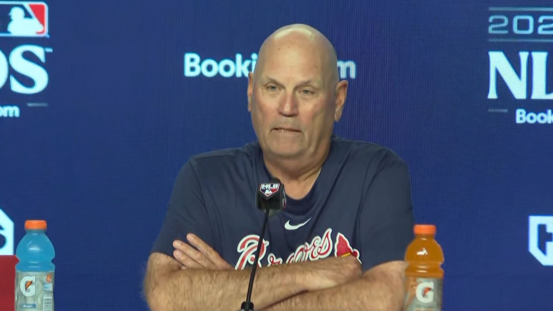 Braves Coach Brian Snitker before Game 1 NLDS