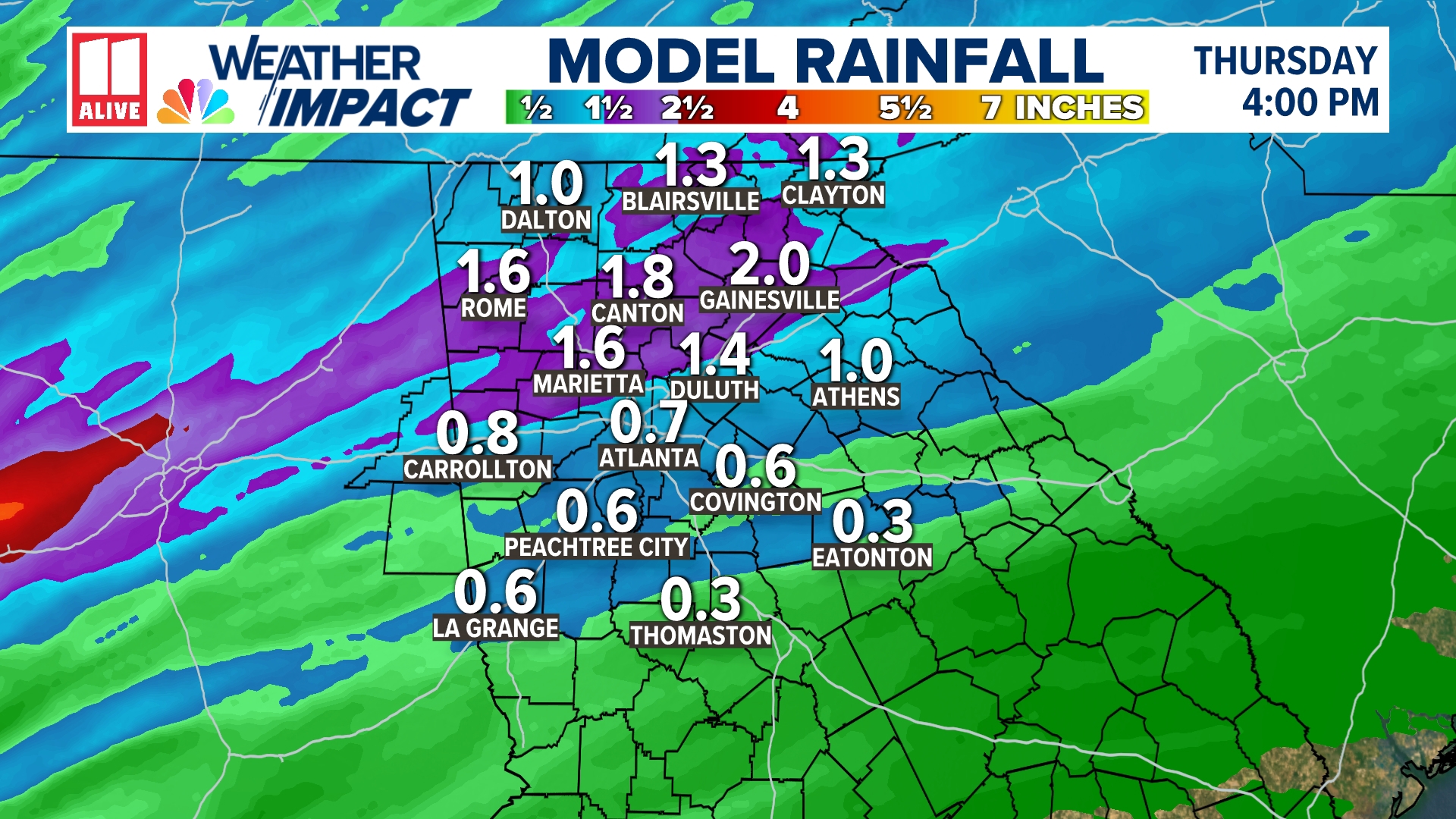 Rain in Georgia | How much we could get | 11alive.com
