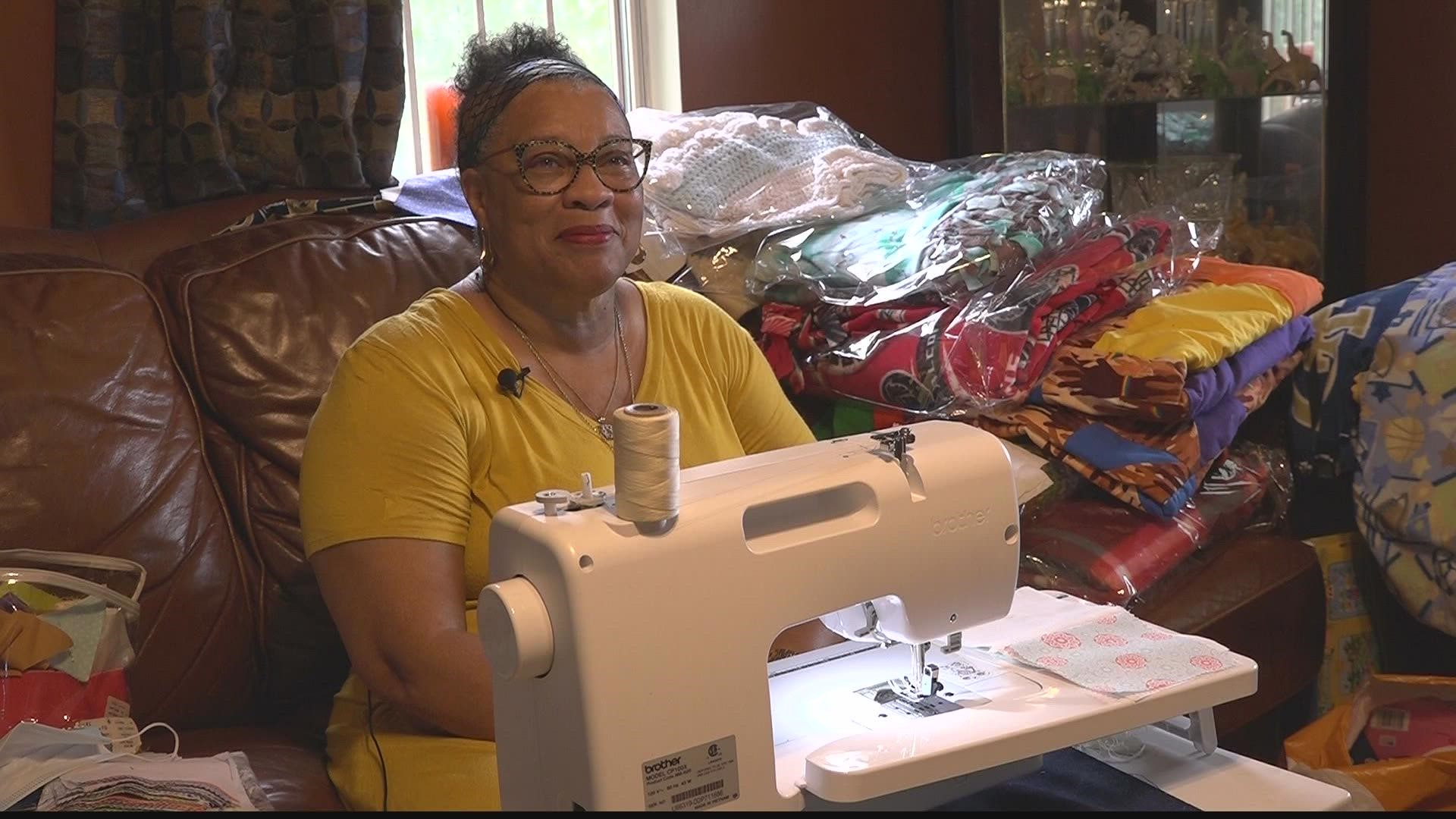 This is what brought her to buy a sewing machine for her living room in East Point and to sign up for a zoom class to learn during the pandemic.