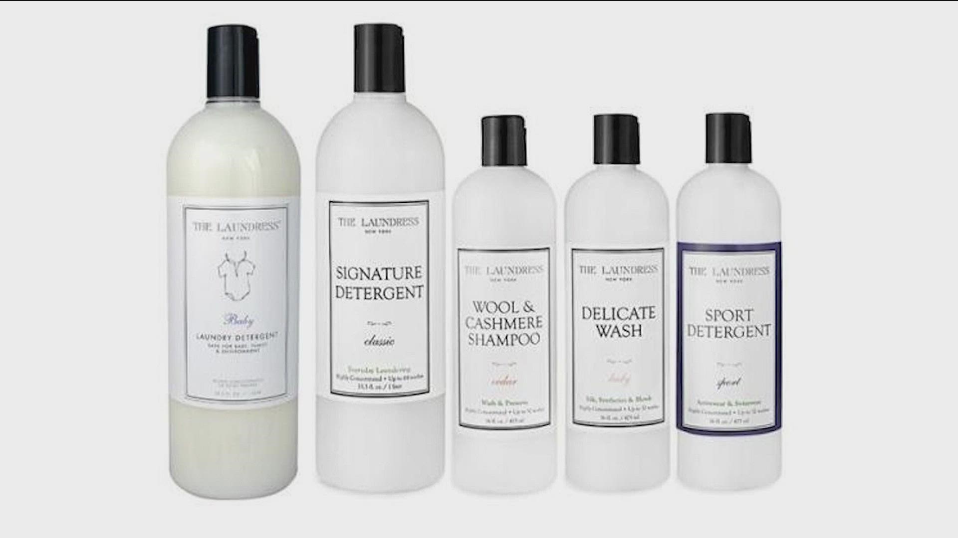 The Laundress brand says the items include laundry detergents, fabric conditioner, and cleaning products.