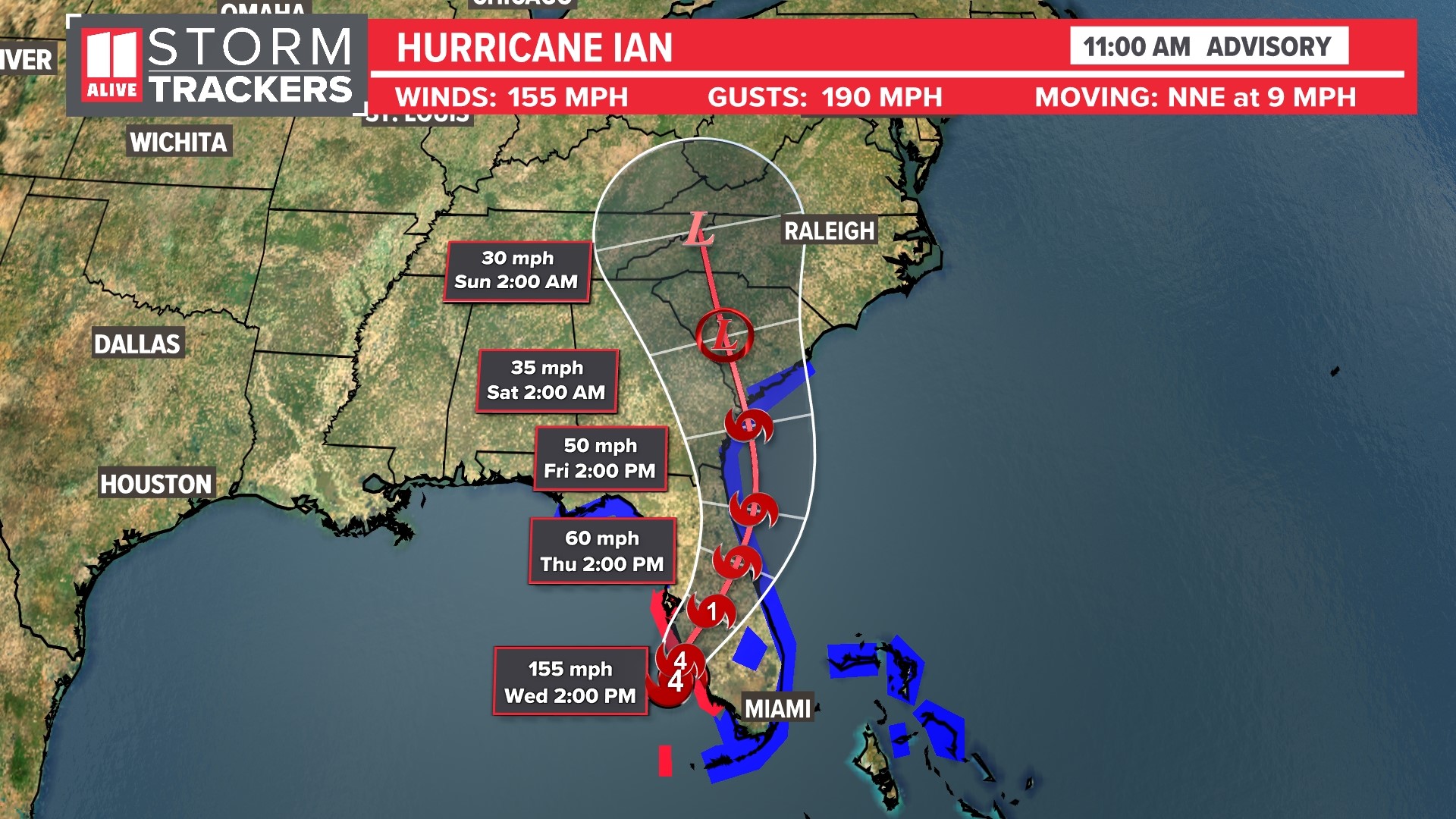 Here's how Hurricane Ian could impact north Timeline and