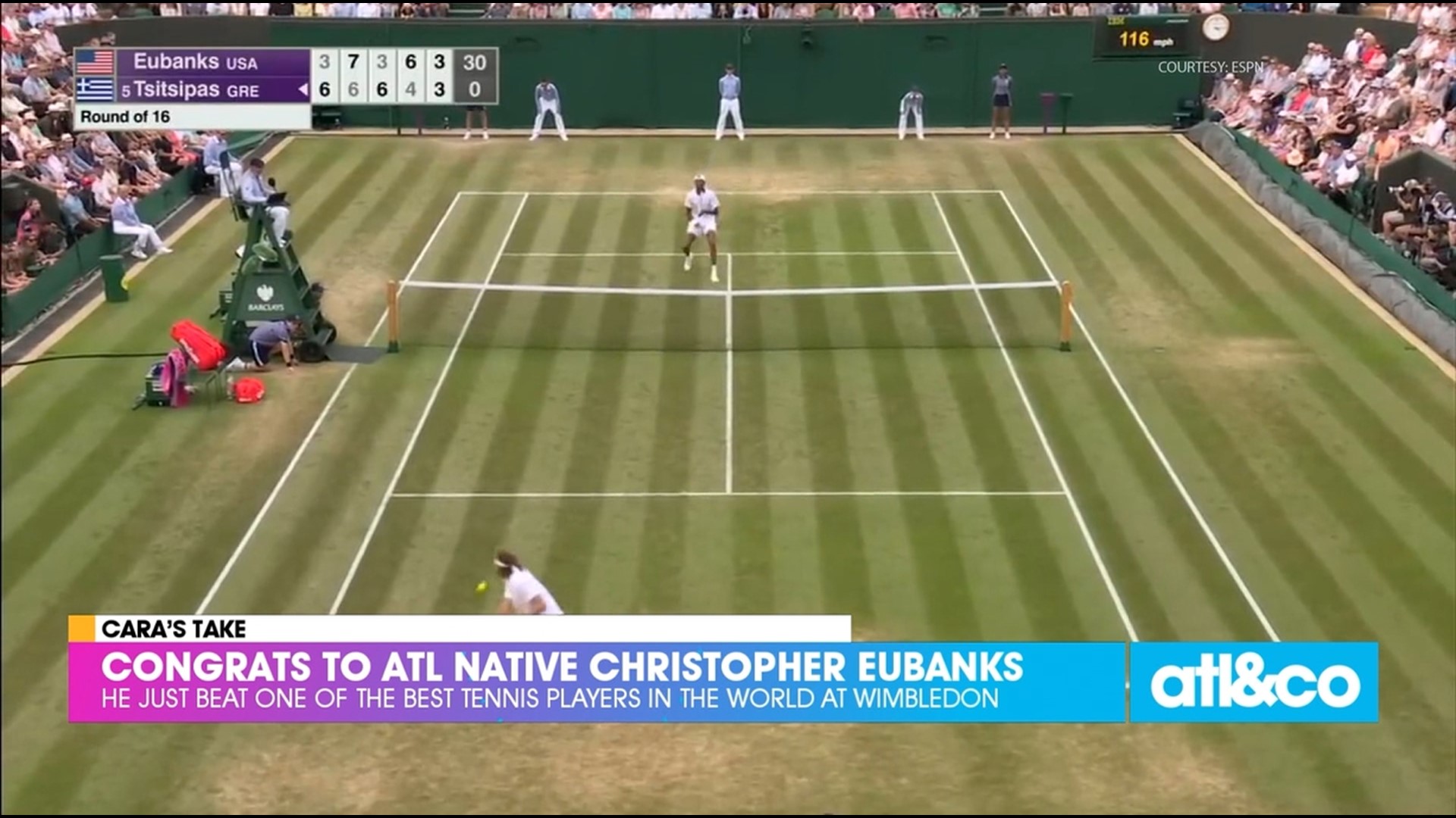 Tennis star Christopher Eubanks just beat one of the best players in the world at Wimbledon.