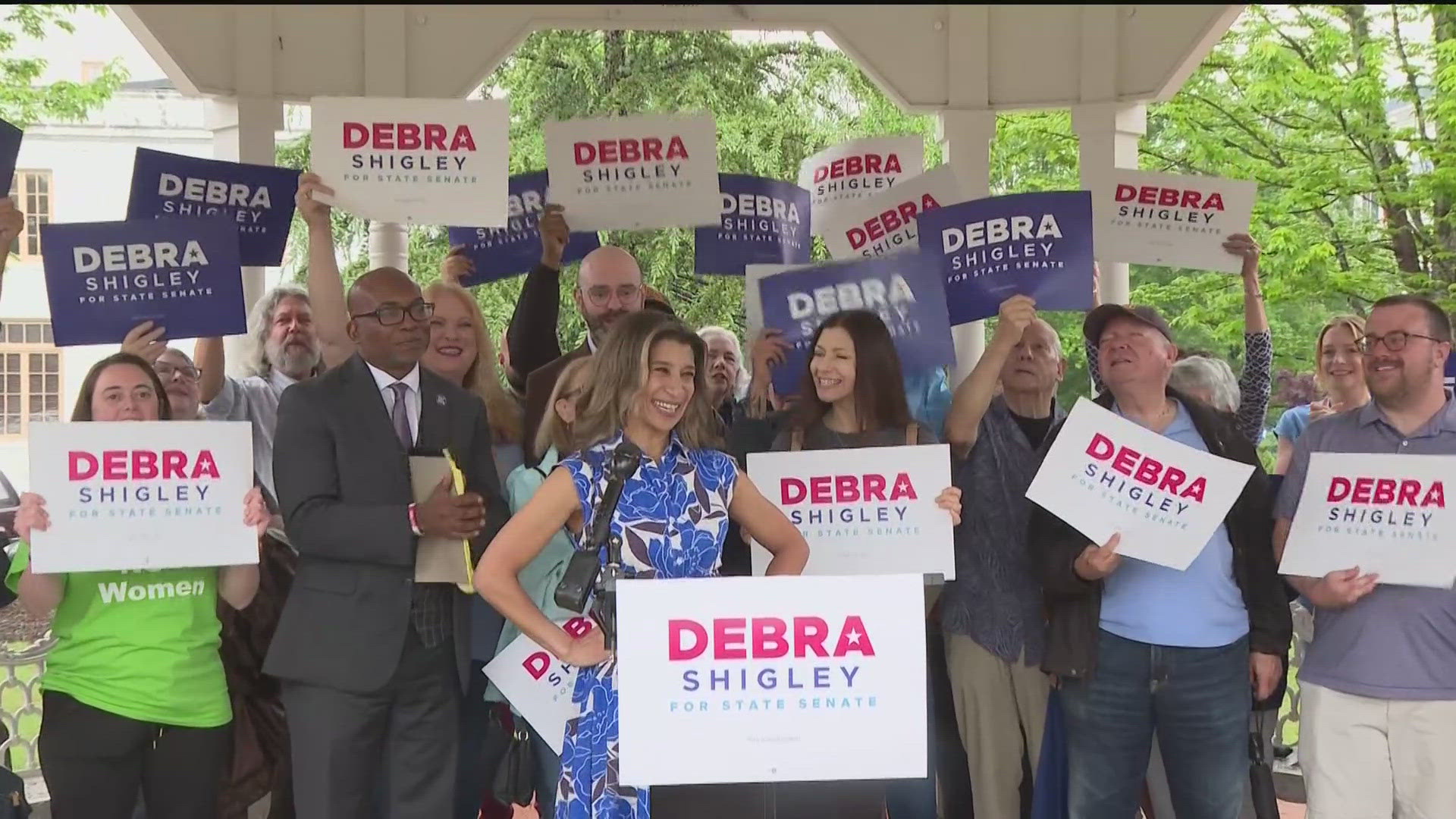 Democrat Debra Shigley officially launched her campaign in Canton for the District 21 seat. 