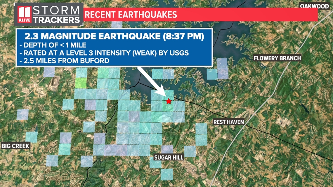 Another weak earthquake confirmed on southern end of Lake Lanier