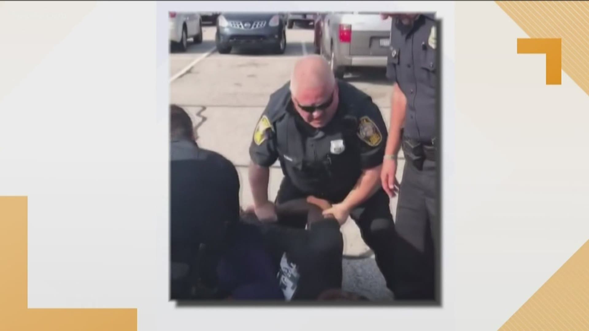 During a 2017 traffic stop, video captures David Rose was seen choking former NFL player Desmond Marrow while Marrow was on the ground and handcuffed from behind.