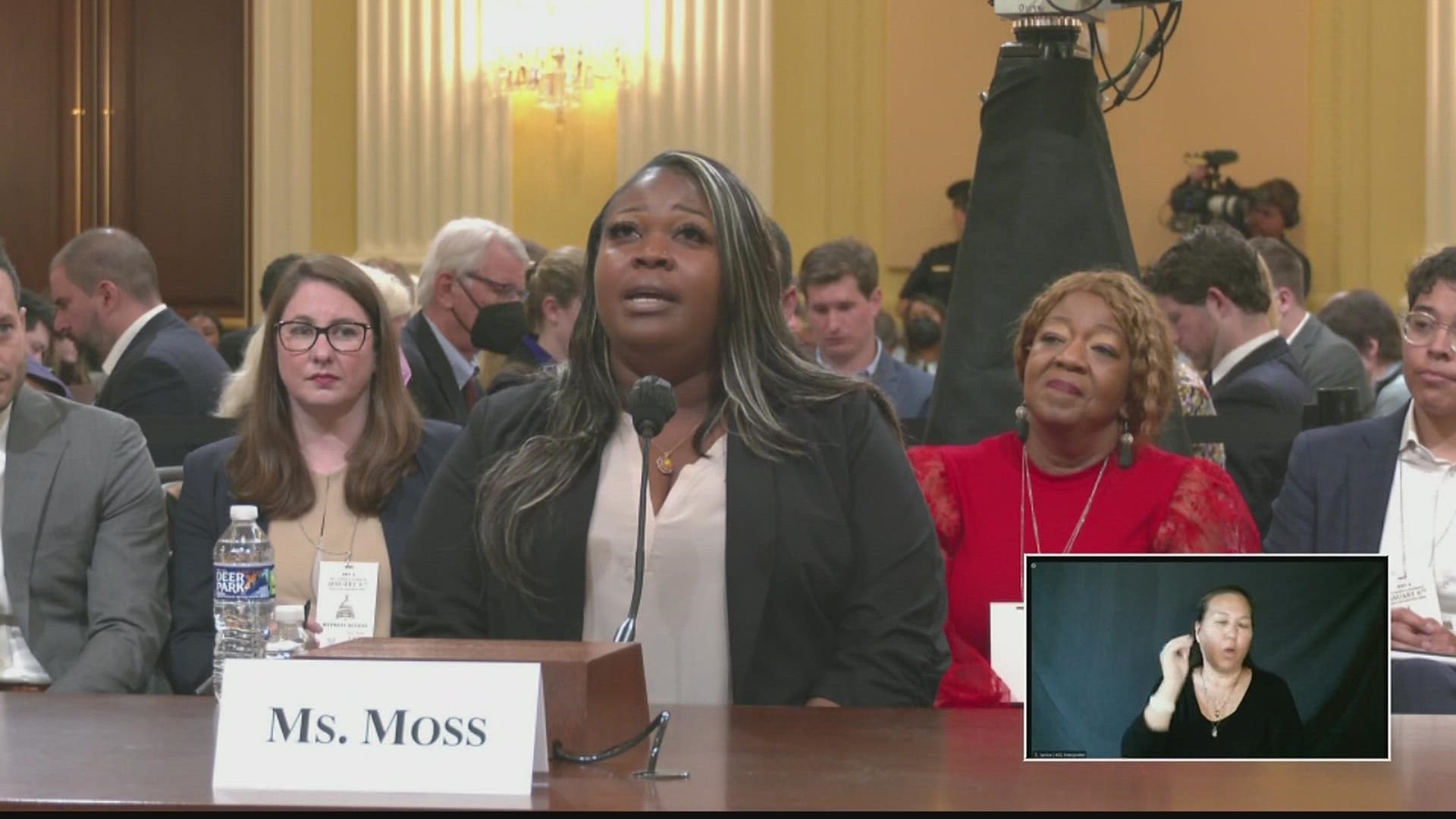 Shaye Moss and Ruby Freeman, via taped testimony, gave emotional accounts to the committee on Tuesday.
