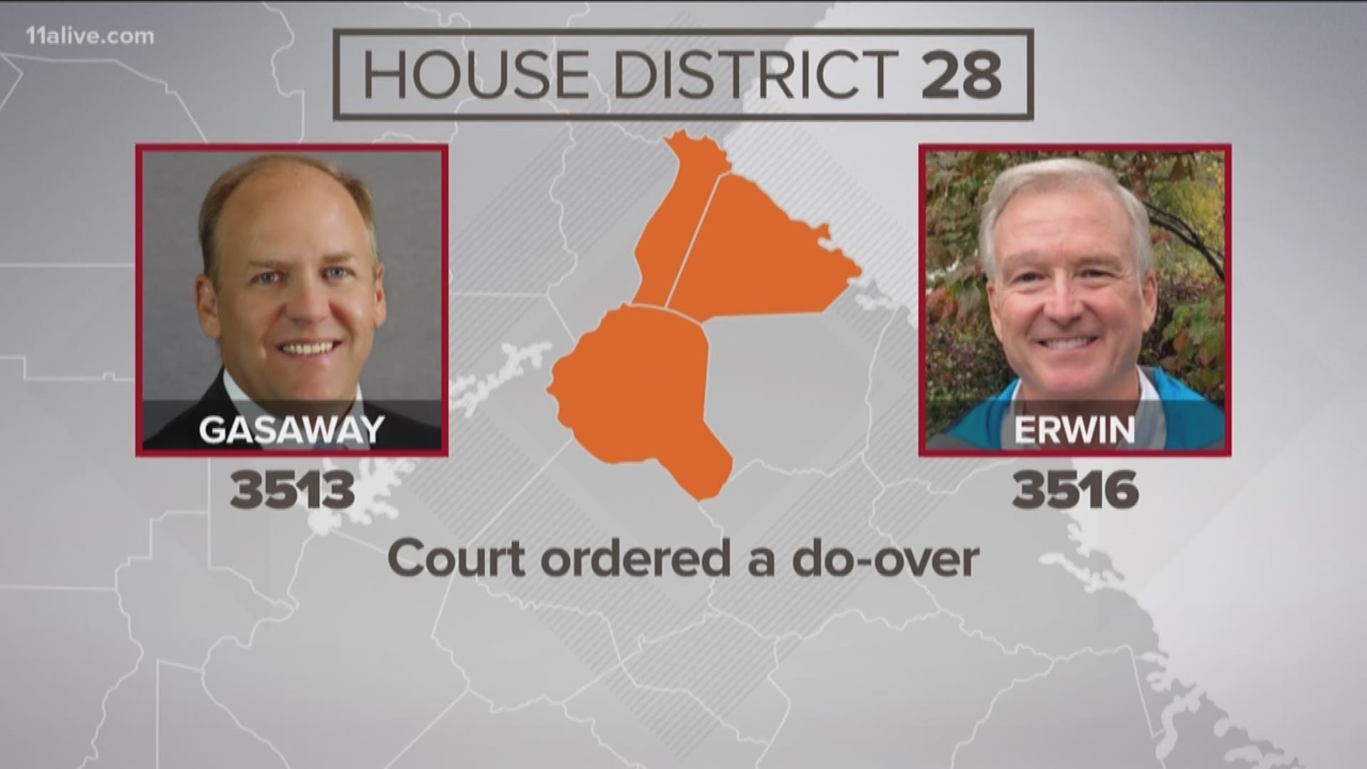 Challenger Chris Irwin originally led incumbent Dan Gasaway by three votes in the Georgia House District 28 race. That lead just got cut to 2 votes.