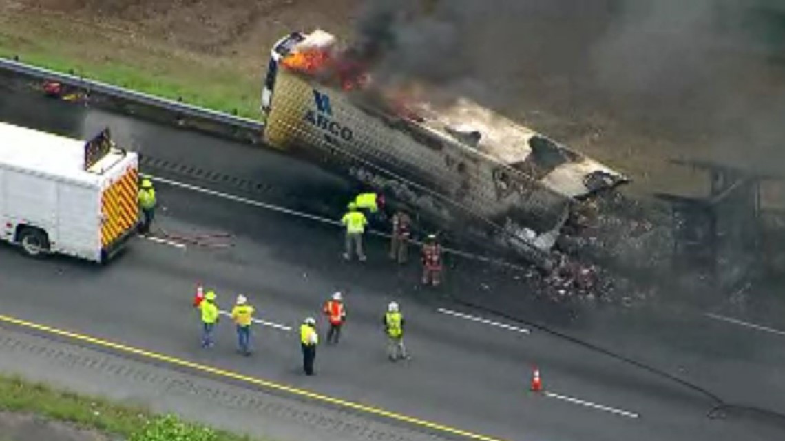 I-75 South Shut Down In Acworth Due To Tractor Trailer Fire | 11alive.com