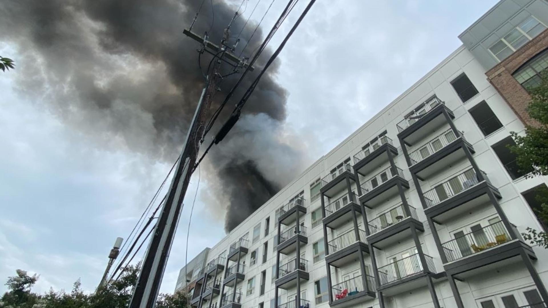 Firefighters are responding to the Bell Collier Village apartment complex off Howell Mill Road.