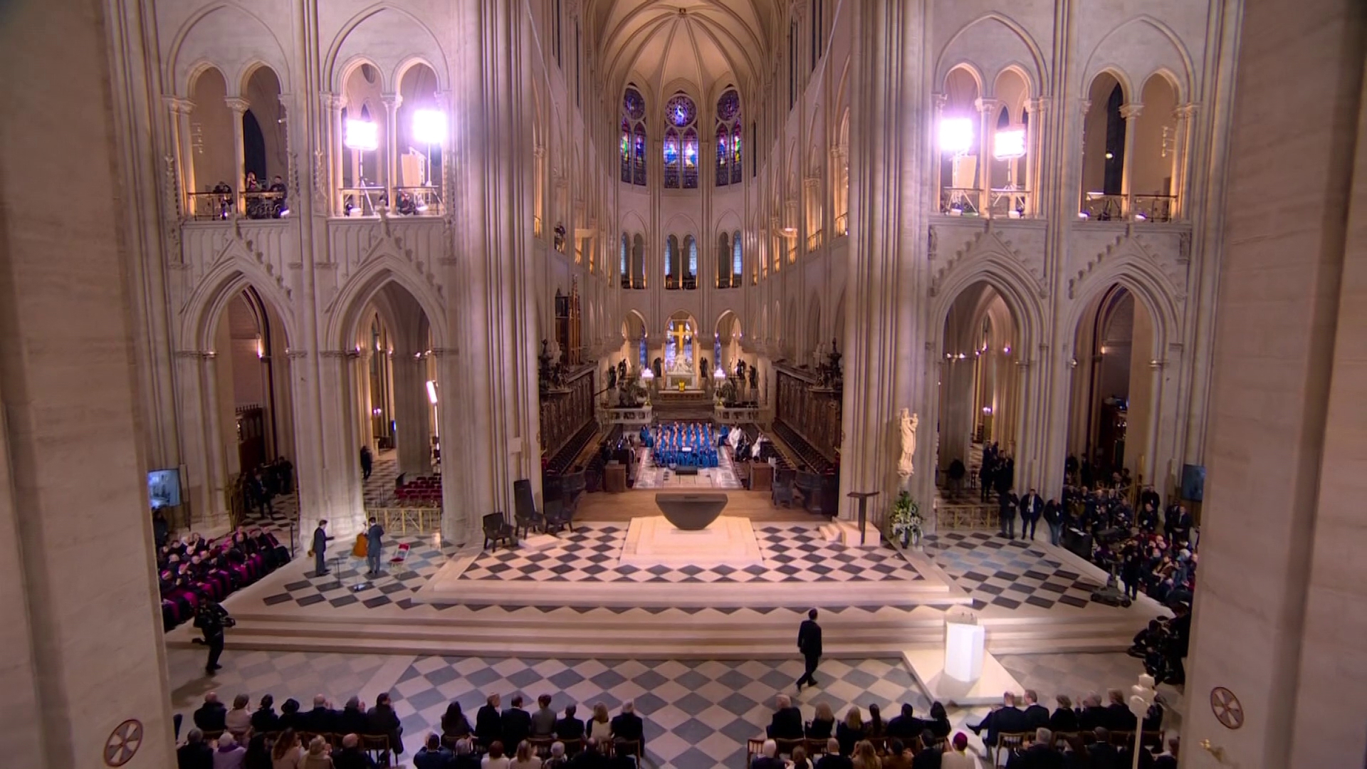 via CNN Newsource | "Tonight, the bells of Notre Dame ring once more," the French President said during the ceremony marking the reopening of the famed church.