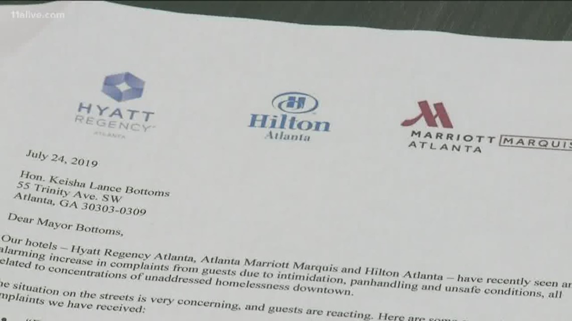 Atlanta hotels to city Address homeless problem and panhandling
