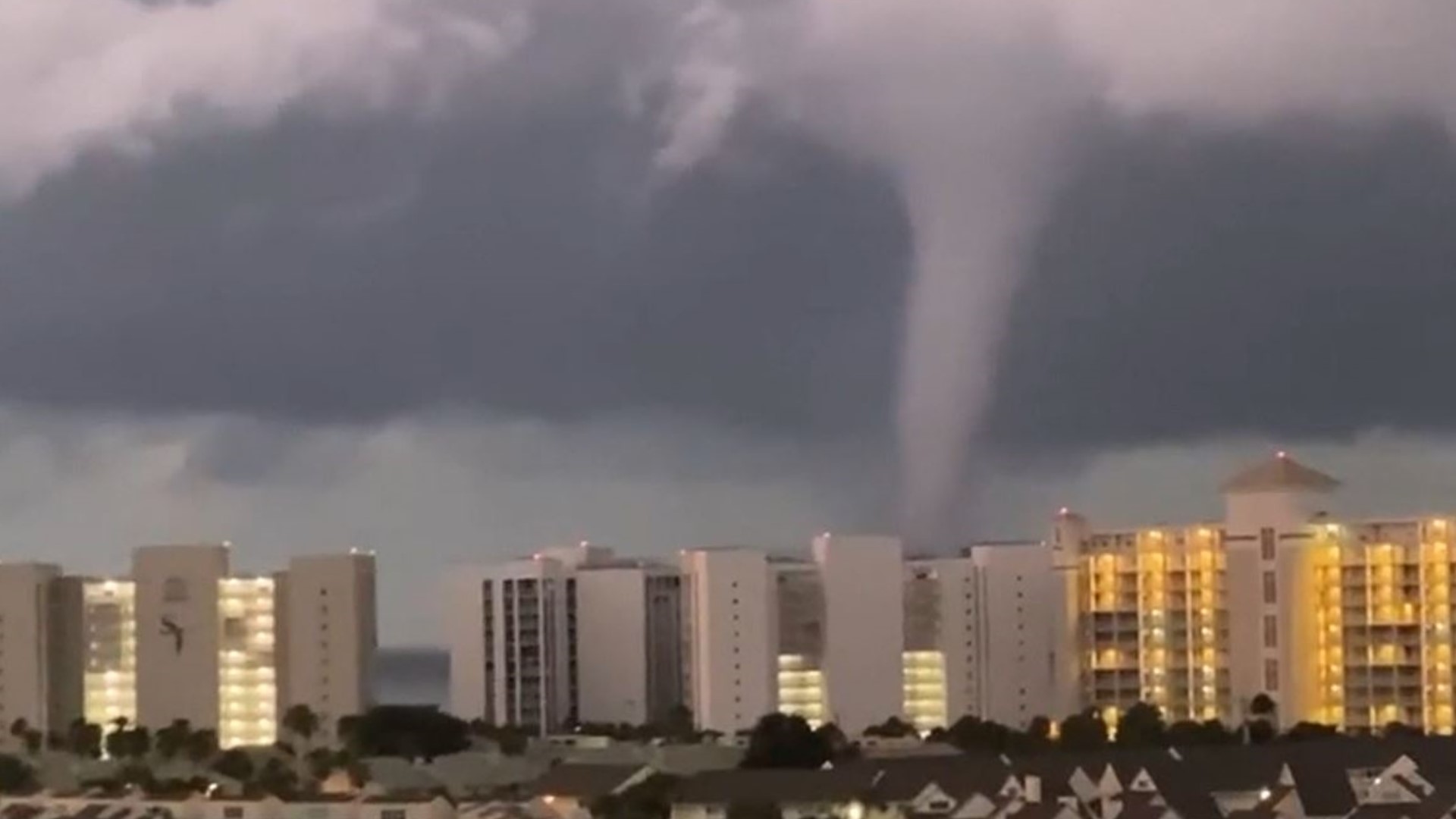 The huge waterspout was seen Tuesday morning off the coast in Destin, Florida.