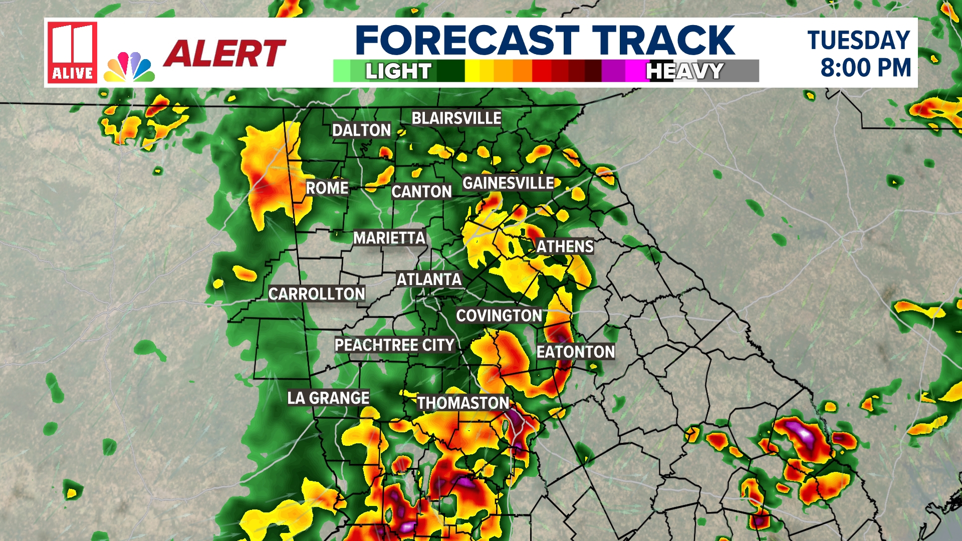 Weather Impact Alert | Heavy rain, strong storms expected Tuesday ...