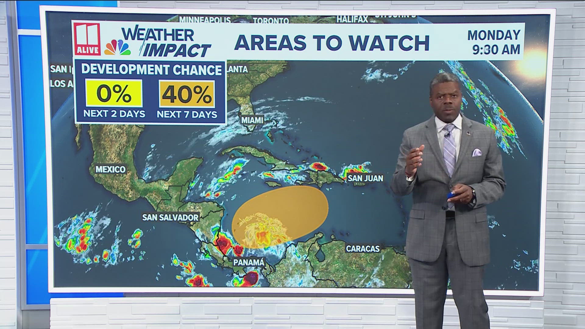 In the next 7 days, there could be a tropical development near the Caribbean Sea.