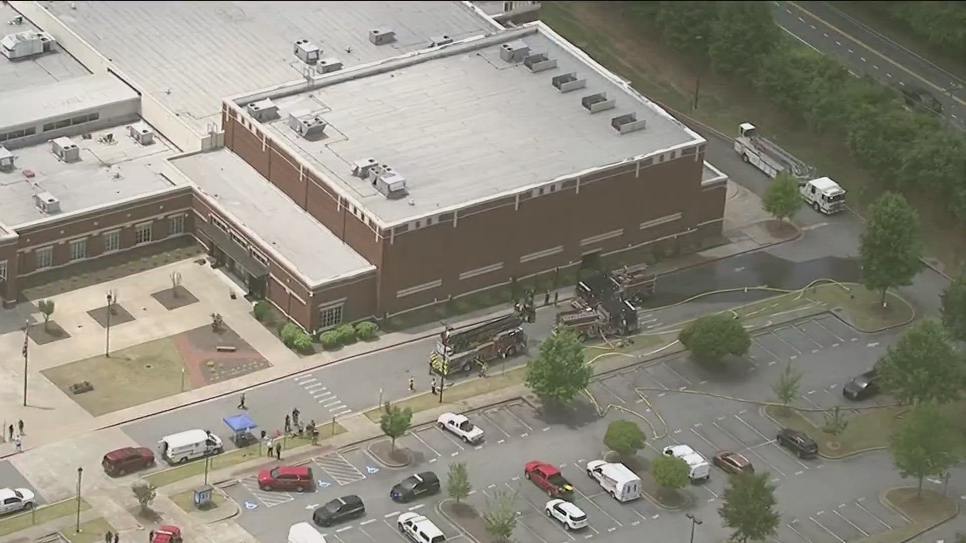 Crews were called to Cambridge High School auditorium Monday after the fire triggered the sprinkler system, according to district officials.