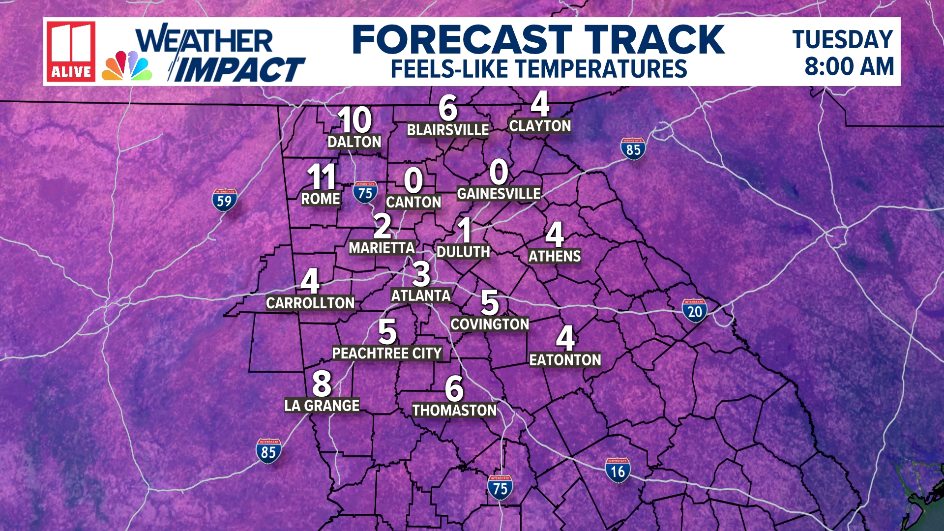 Weather Impact Alert | Bitter cold temperatures move in | 11alive.com