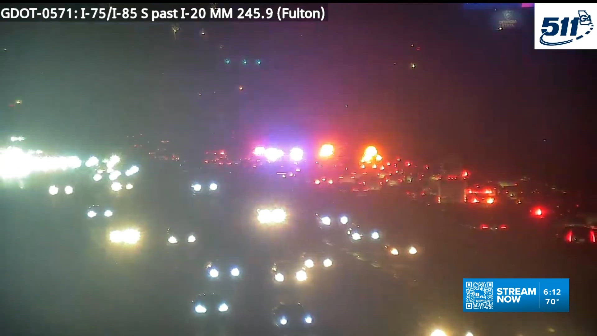 Traffic Alert: Pedestrian hit by vehicle on I-75/85 northbound in