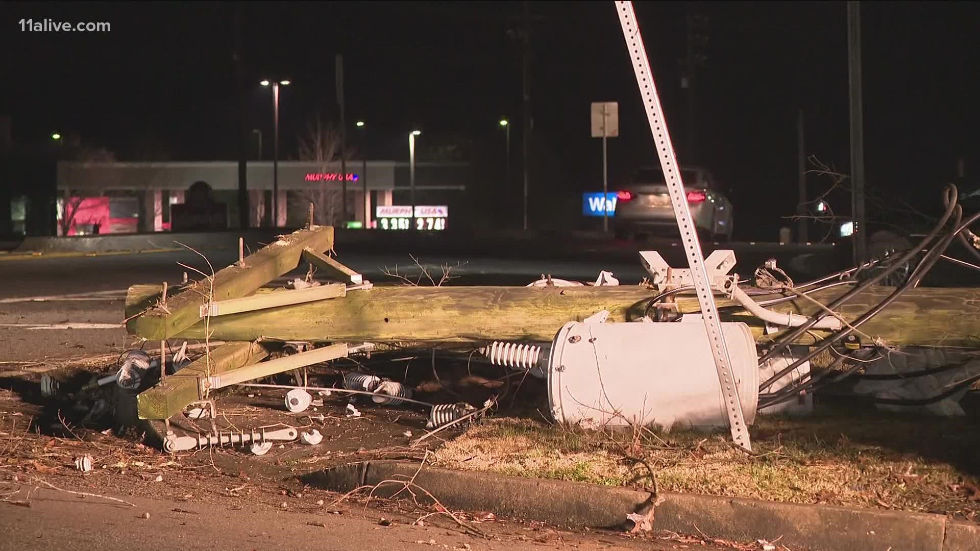 The National Weather Service also confirmed Friday evening that a tornado touched down in Newton County.