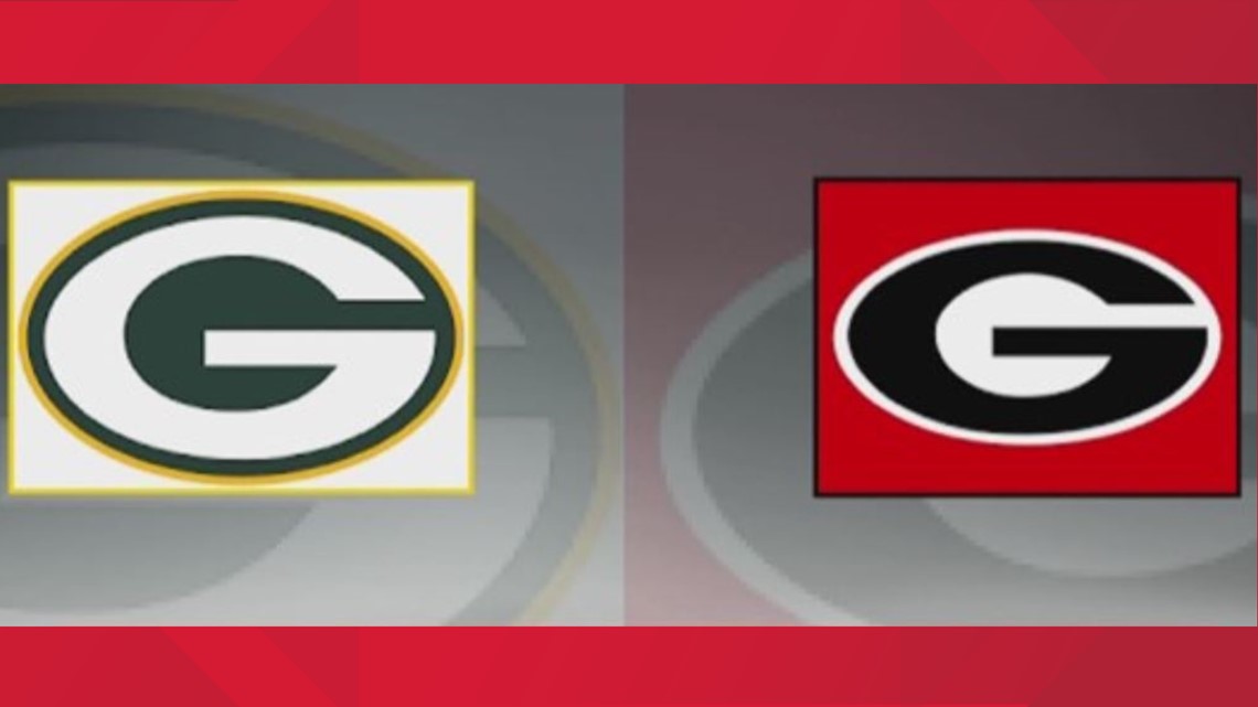 Packers Georgia Bulldogs football logo who had it first